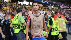 Cristiano Ronaldo y su gesto con un guardia de seguridad.