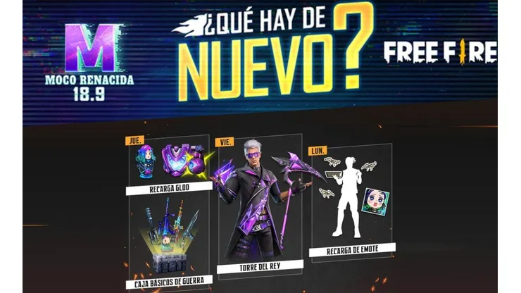 Agenda Semanal de Free Fire: lanzamiento de Moco Renacida