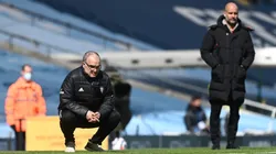 Marcelo Bielsa y Pep Guardiola en un encuentro de la Premier League.
