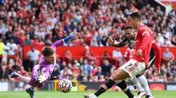 Cristiano Ronaldo la empujó para su primer gol en Manchester United.