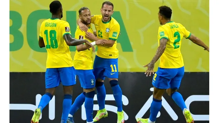 Festejo de Brasil ante Perú.