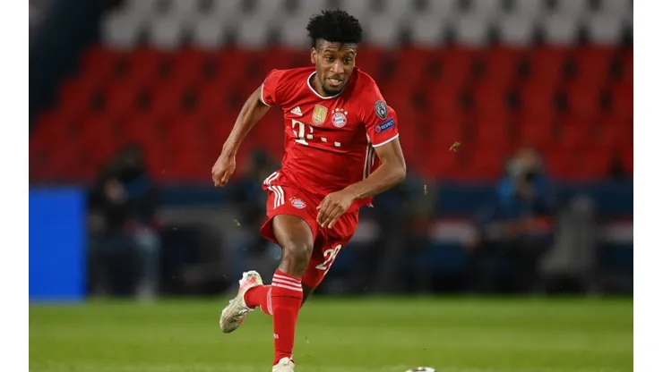 Kingsley Coman en un encuentro con Bayern Munich.