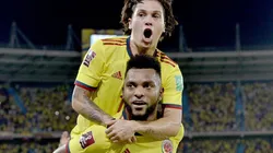 Festejo de gol de Colombia ante Chile.