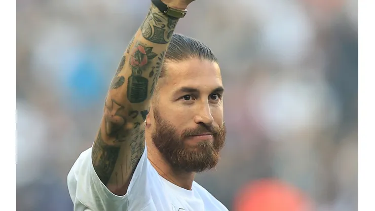 Sergio Ramos en su presentación en PSG.