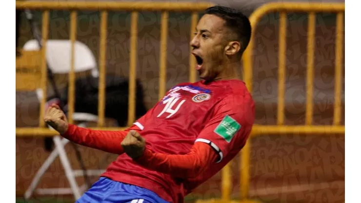 Festejo de gol de Costa Rica.