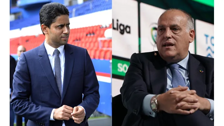 Nasser Al-Khelaifi y Javier Tebas, presidentes del PSG y LaLiga.
