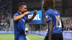 Festejo de gol de Italia.