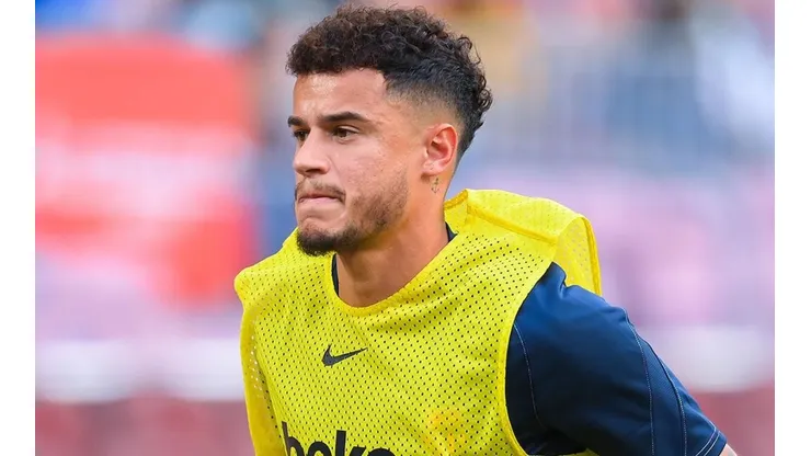 Philippe Coutinho en entrenamiento con Barcelona.