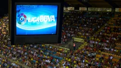 Logo de LaLiga en una pantalla del Madrigal.