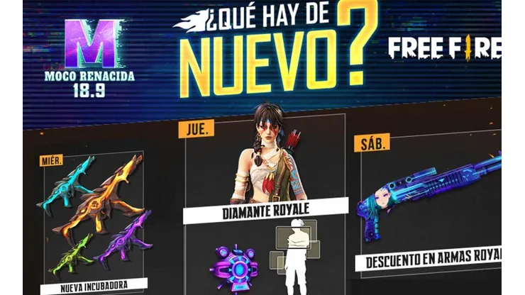 Esta es la nueva Agenda Semanal de Free Fire ¡Llega la ruleta 3 por 1!