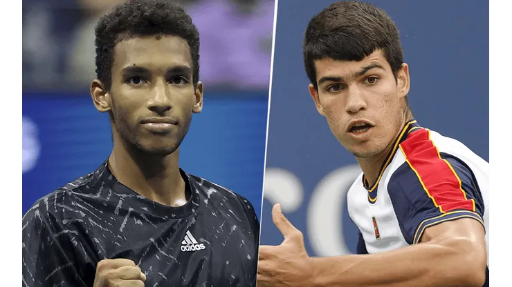 Félix Auger-Aliassime vs. Carlos Alcaraz. (Fotos: Getty Images).