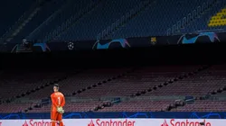 Camp Nou durante un encuentro de Champions League.