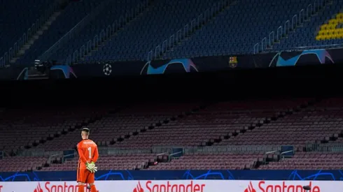 Camp Nou durante un encuentro de Champions League.