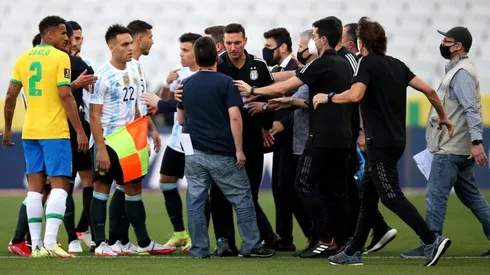 Momento en el que se interrumpió Brasil vs Argentina ayer.
