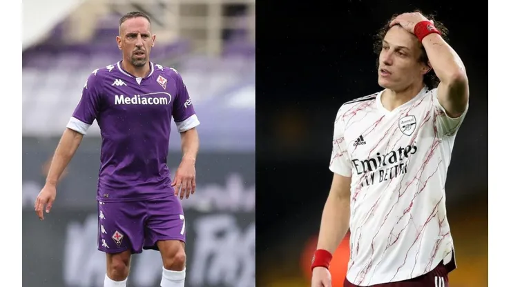 Franck Ribéry y David Luiz.