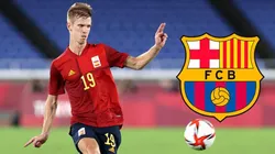 Dani Olmo en acción con España.