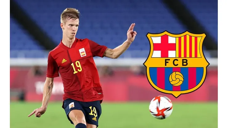 Dani Olmo en acción con España.