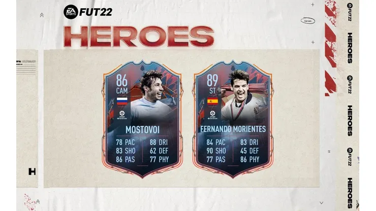 FIFA 22: EA Sports revela los ratings de algunas cartas FUT Héroes