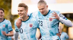 Noruega en festejo de gol.
