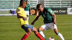 Acción de juego entre Colombia y Bolivia, en La Paz.