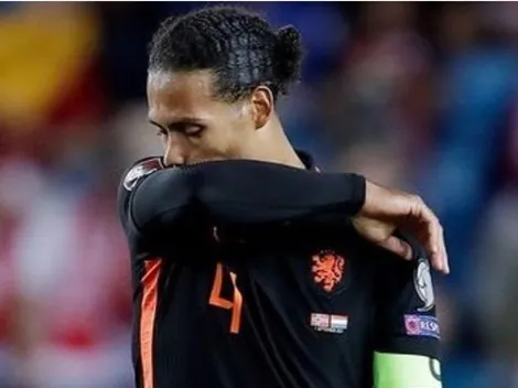 Van Dijk empujó a un hincha en plena entrevista y armó revuelo en redes