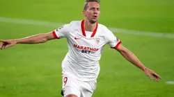 Luuk de Jong en un encuentro con Sevilla.