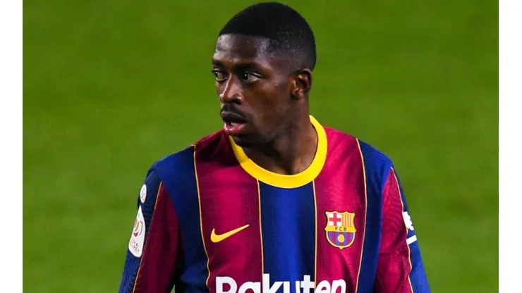 Dembélé en acción de juego con Barcelona.
