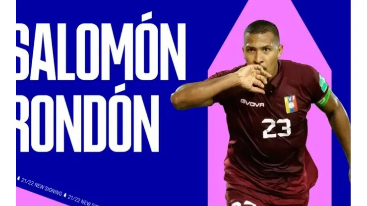 Salomón Rondón en presentación con Everton.