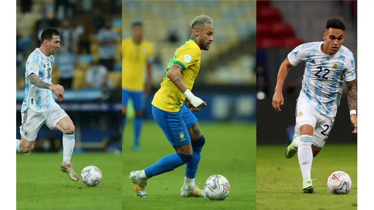 Lionel Messi, Neymar y Lautaro Martínez
