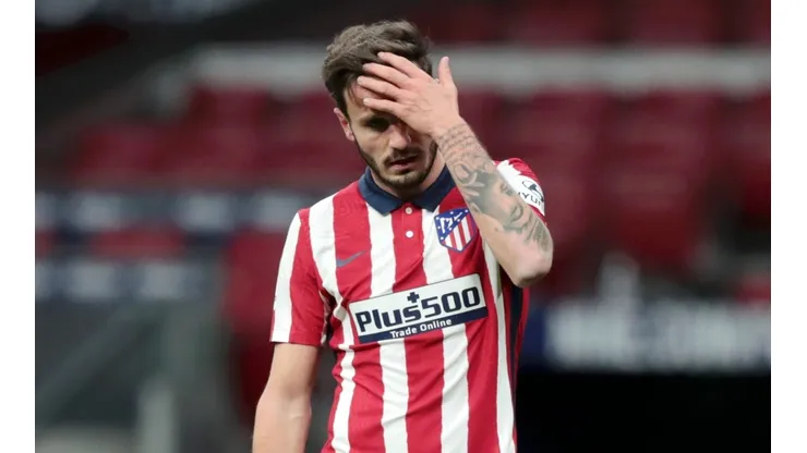 Saúl en un encuentro con Atlético de Madrid.