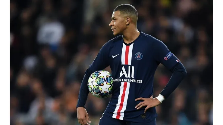 Kylian Mbappé con PSG ante Real Madrid en el Santiago Bernabéu.