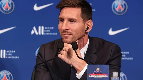 Lionel Messi en presentación con PSG.