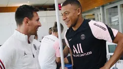 Kylian Mbappé y Lionel Messi, juntos en un entrenamiento del PSG.