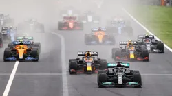 Postal de la última largada en Hungría, con lluvia como en Bélgica. ¿Se repetirá? (Foto: Getty Images).