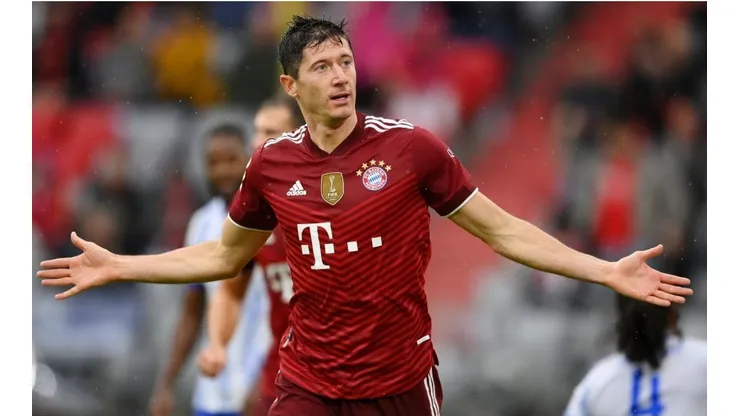 Robert Lewandowski, figura de la goleada del Bayern Múnich al Hertha Berlin.