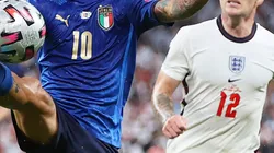 Acción de juego en la final de la Euro.