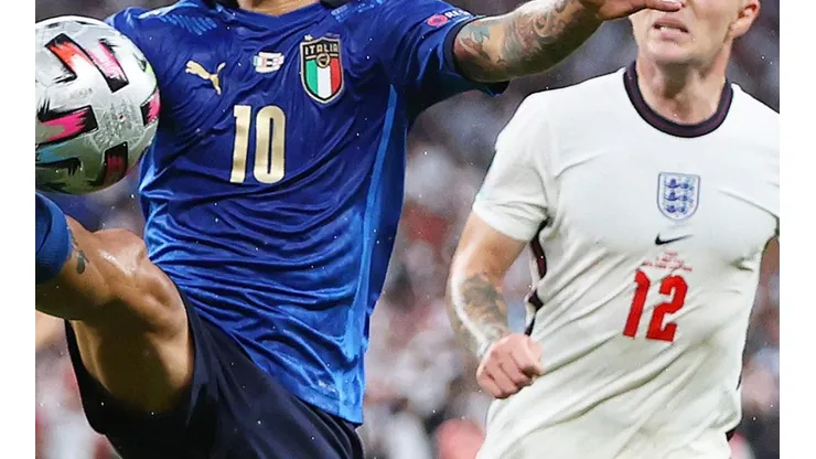 Acción de juego en la final de la Euro.