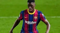 Moriba en acción de juego con Barcelona.