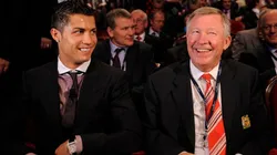 Cristiano Ronaldo, junto a su extécnico en Manchester United, Sir Alex Ferguson.