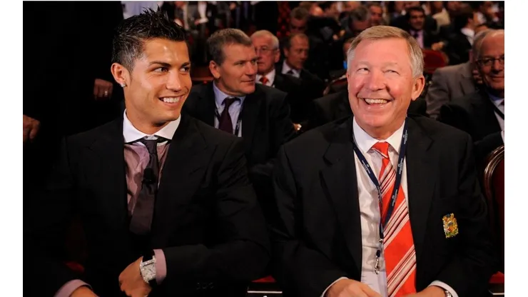 Cristiano Ronaldo, junto a su extécnico en Manchester United, Sir Alex Ferguson.