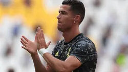 Cristiano Ronaldo en calentamiento con Juventus.