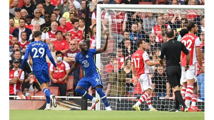 Romelu Lukaku festeja su gol ante Arsenal.