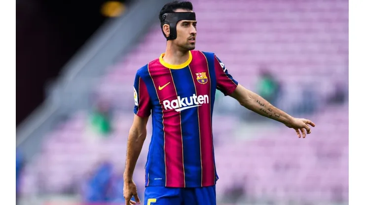 Sergio Busquets en un encuentro con Barcelona.