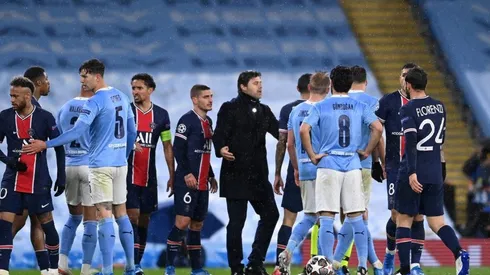 Jugadores de PSG y Manchester City.