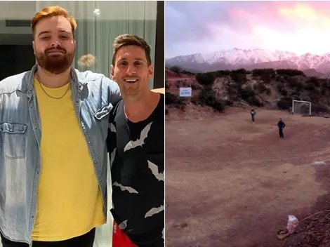 Estadio Lionel Messi en las montañas de Mendoza emociona a Ibai Llanos