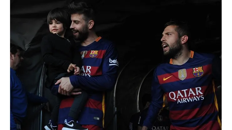 Gerard Piqué y Jordi Alba, jugadores del Barcelona.