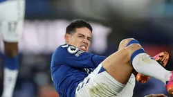 James Rodriguez adolorido con Everton.