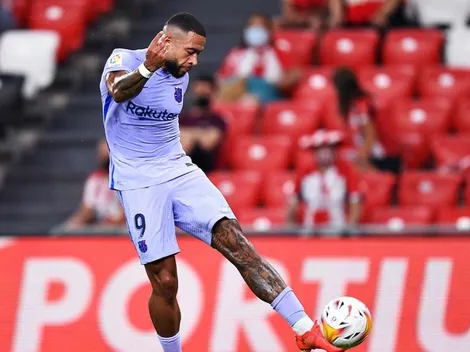 Remate infernal de Memphis Depay para anotar gol de Barcelona