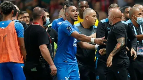 Jorge Sampaoli en los incidentes entre Niza y Marsella.