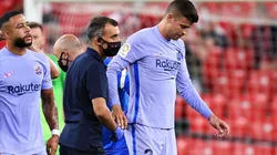 Gerard Piqué lesionado en partido ante Athletic.
